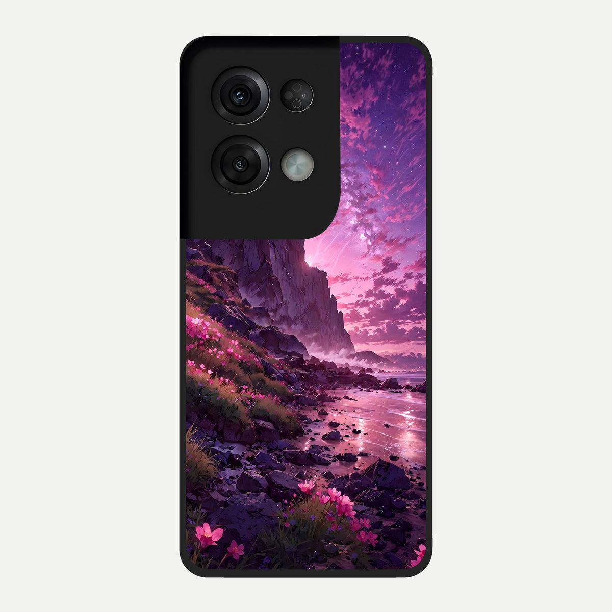  Twilight Blossom Coast Glass Case For Oppo Reno 8 Pro back cover – full design glossy printed glass finish