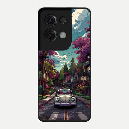  Vintage Street Drive Glass Case For Oppo Reno 8 Pro back cover – full design glossy printed glass finish