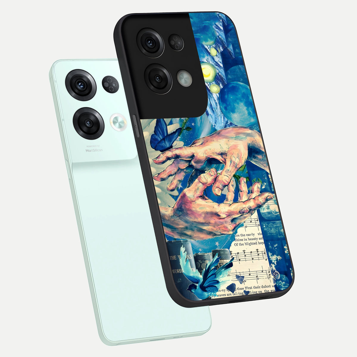  Aesthetic Divider phone case For Oppo Reno 8 Pro showing premium glass back cover with detailed artwork