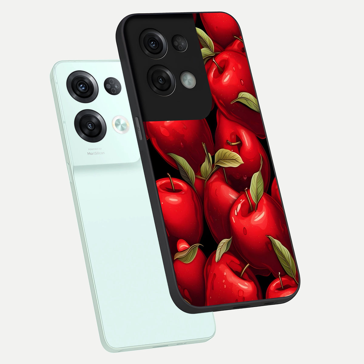  Apple Pattern phone case For Oppo Reno 8 Pro showing premium glass back cover with detailed artwork