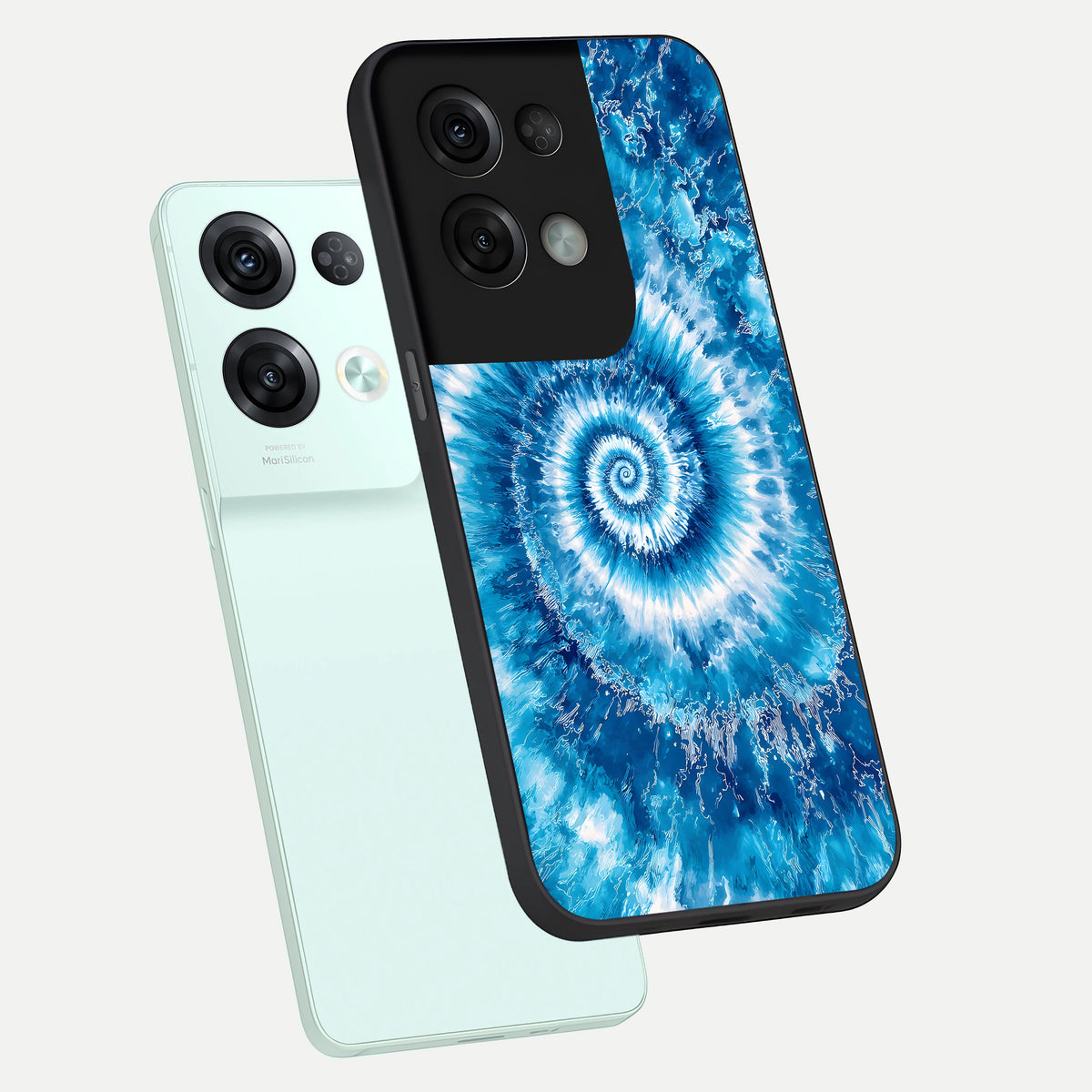  Blue Galaxy Wave phone case For Oppo Reno 8 Pro showing premium glass back cover with detailed artwork