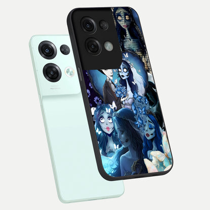  Butterfly Ghost Soul phone case For Oppo Reno 8 Pro showing premium glass back cover with detailed artwork