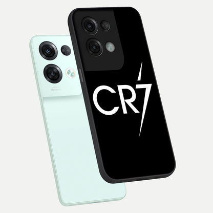  CR7 Elite Strike phone case For Oppo Reno 8 Pro showing premium glass back cover with detailed artwork