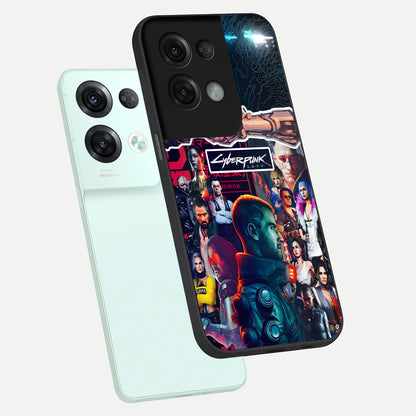  CYBERPUNK Legacy phone case For Oppo Reno 8 Pro showing premium glass back cover with detailed artwork