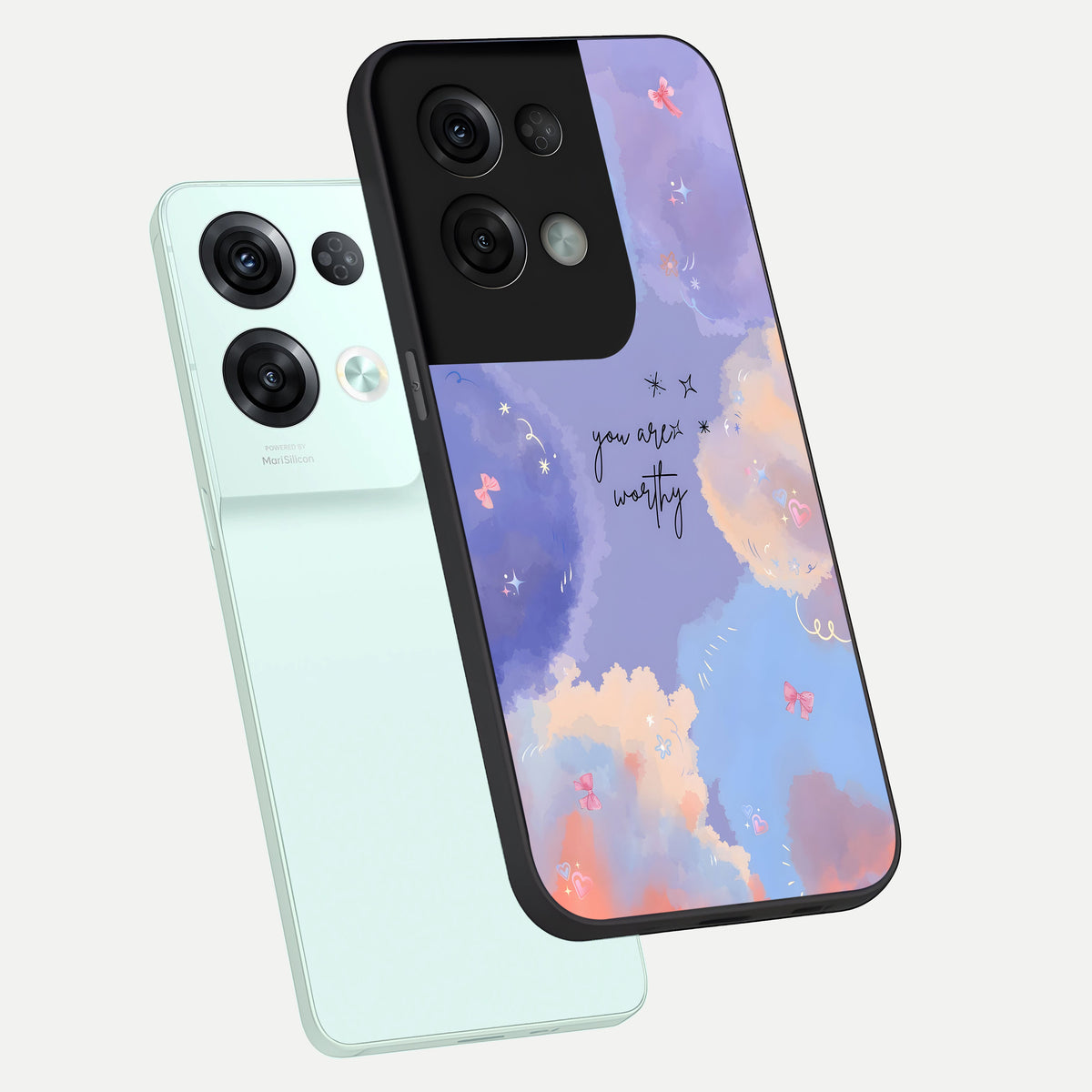  Celestial Cloud Magic phone case For Oppo Reno 8 Pro showing premium glass back cover with detailed artwork