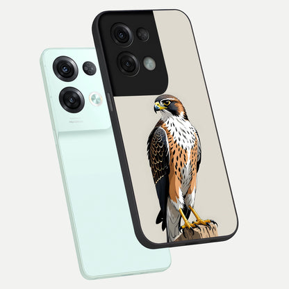  Clever Eagle phone case For Oppo Reno 8 Pro showing premium glass back cover with detailed artwork