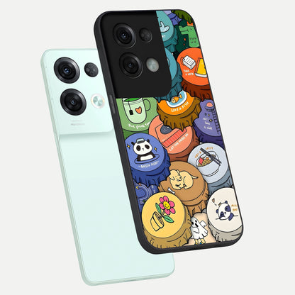  Coins Patterns phone case For Oppo Reno 8 Pro showing premium glass back cover with detailed artwork