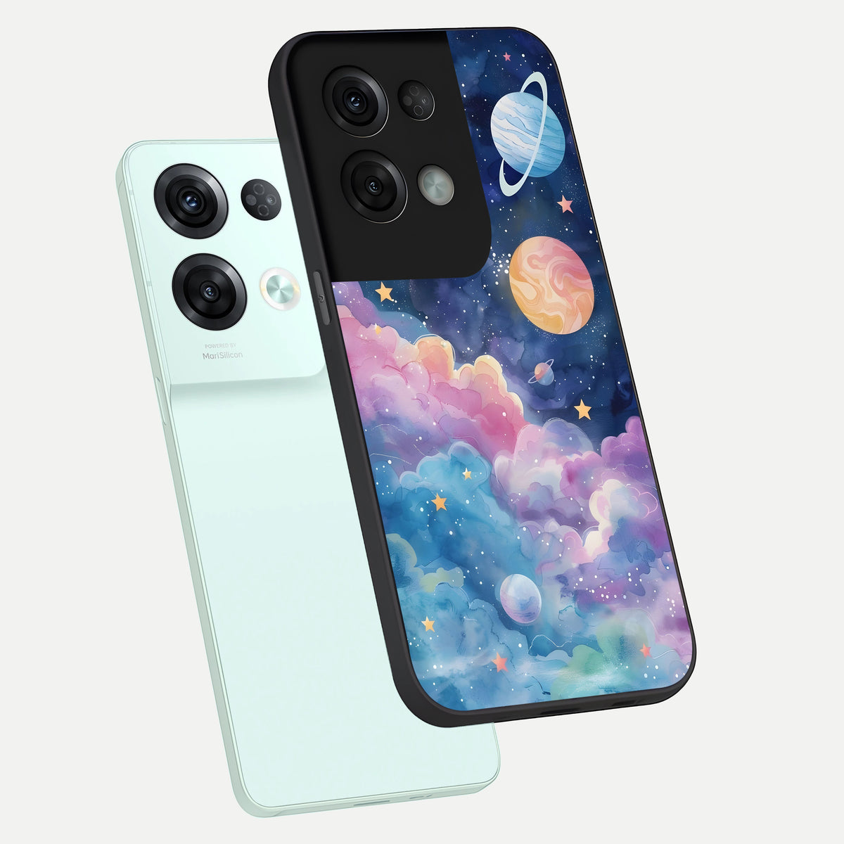  Cosmic Planet Dreams phone case For Oppo Reno 8 Pro showing premium glass back cover with detailed artwork