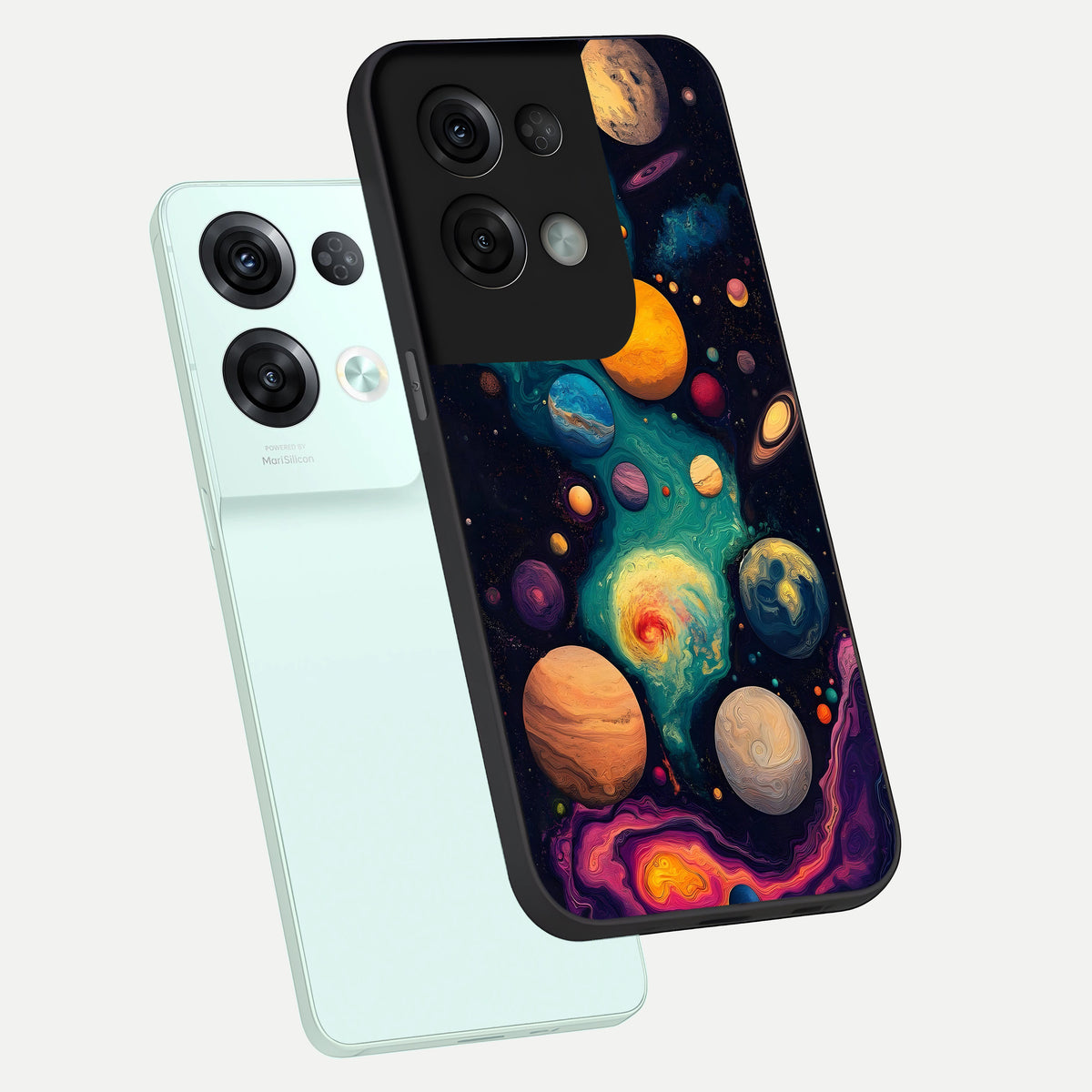  Cosmic Planet Journey phone case For Oppo Reno 8 Pro showing premium glass back cover with detailed artwork