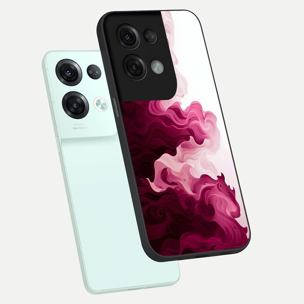  Crimson Wave Flow phone case For Oppo Reno 8 Pro showing premium glass back cover with detailed artwork
