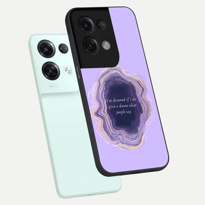  Damned People Quote phone case For Oppo Reno 8 Pro showing premium glass back cover with detailed artwork