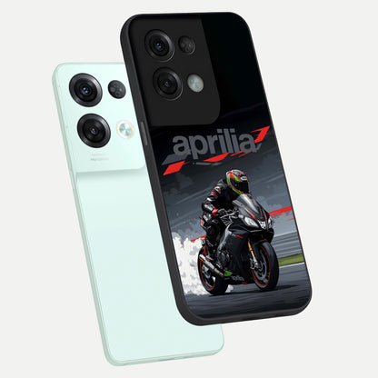 Dark Aprilla phone case For Oppo Reno 8 Pro showing premium glass back cover with detailed artwork