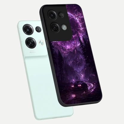  Eternal Cosmic Drive phone case For Oppo Reno 8 Pro showing premium glass back cover with detailed artwork