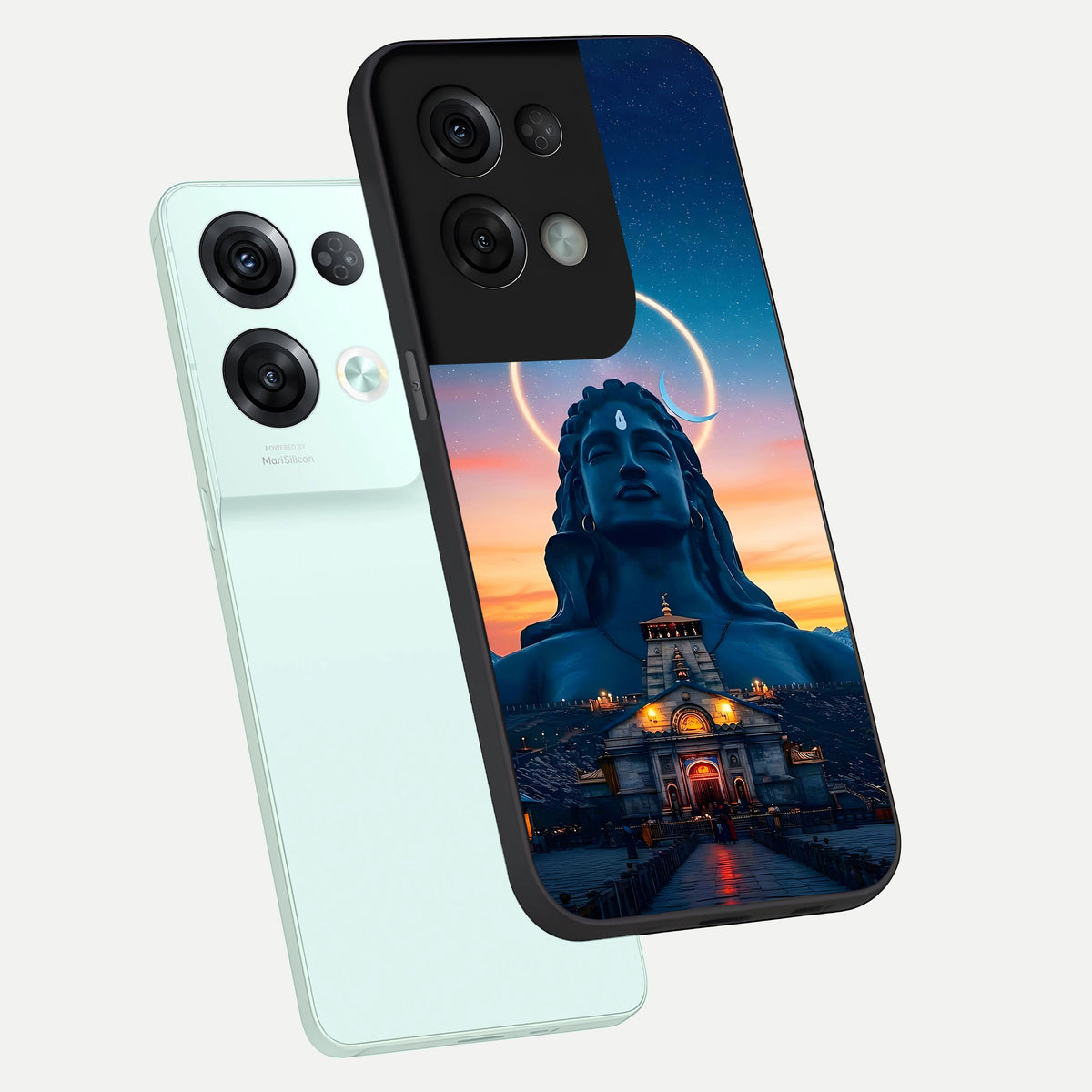  Eternal Shiva Aura phone case For Oppo Reno 8 Pro showing premium glass back cover with detailed artwork
