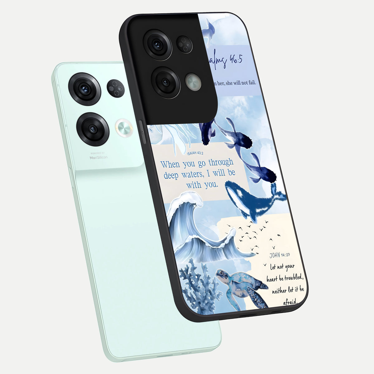  Faithful Ocean Promise phone case For Oppo Reno 8 Pro showing premium glass back cover with detailed artwork