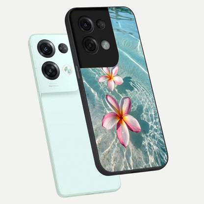  Floating Bloom Bliss phone case For Oppo Reno 8 Pro showing premium glass back cover with detailed artwork