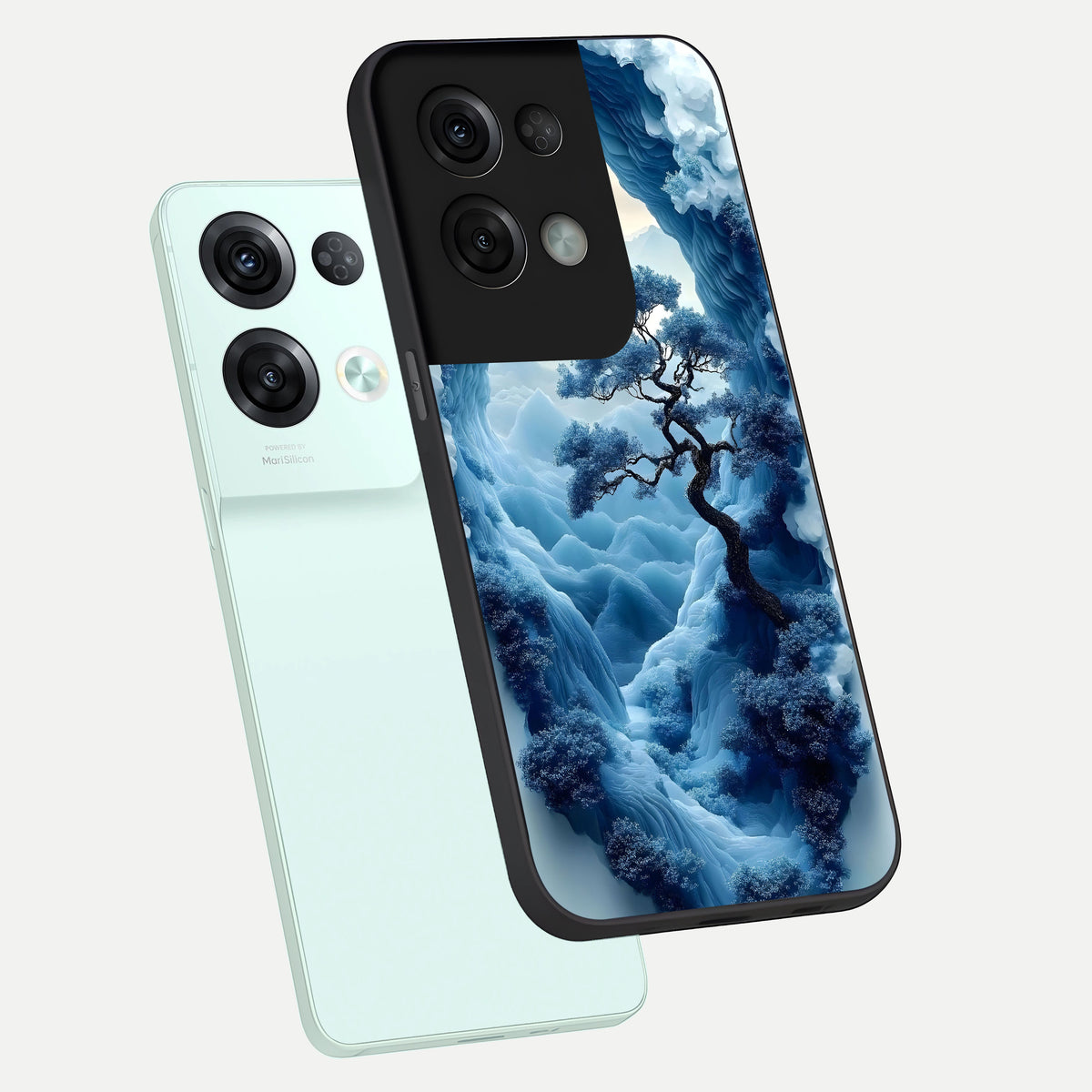  Frozen Serenity Gate phone case For Oppo Reno 8 Pro showing premium glass back cover with detailed artwork