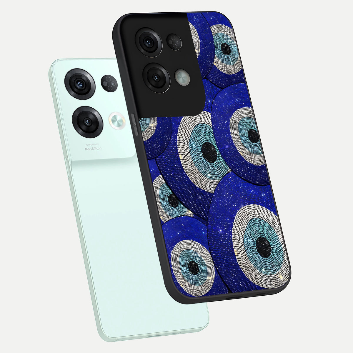 Galaxy Eye Flow phone case For Oppo Reno 8 Pro showing premium glass back cover with detailed artwork