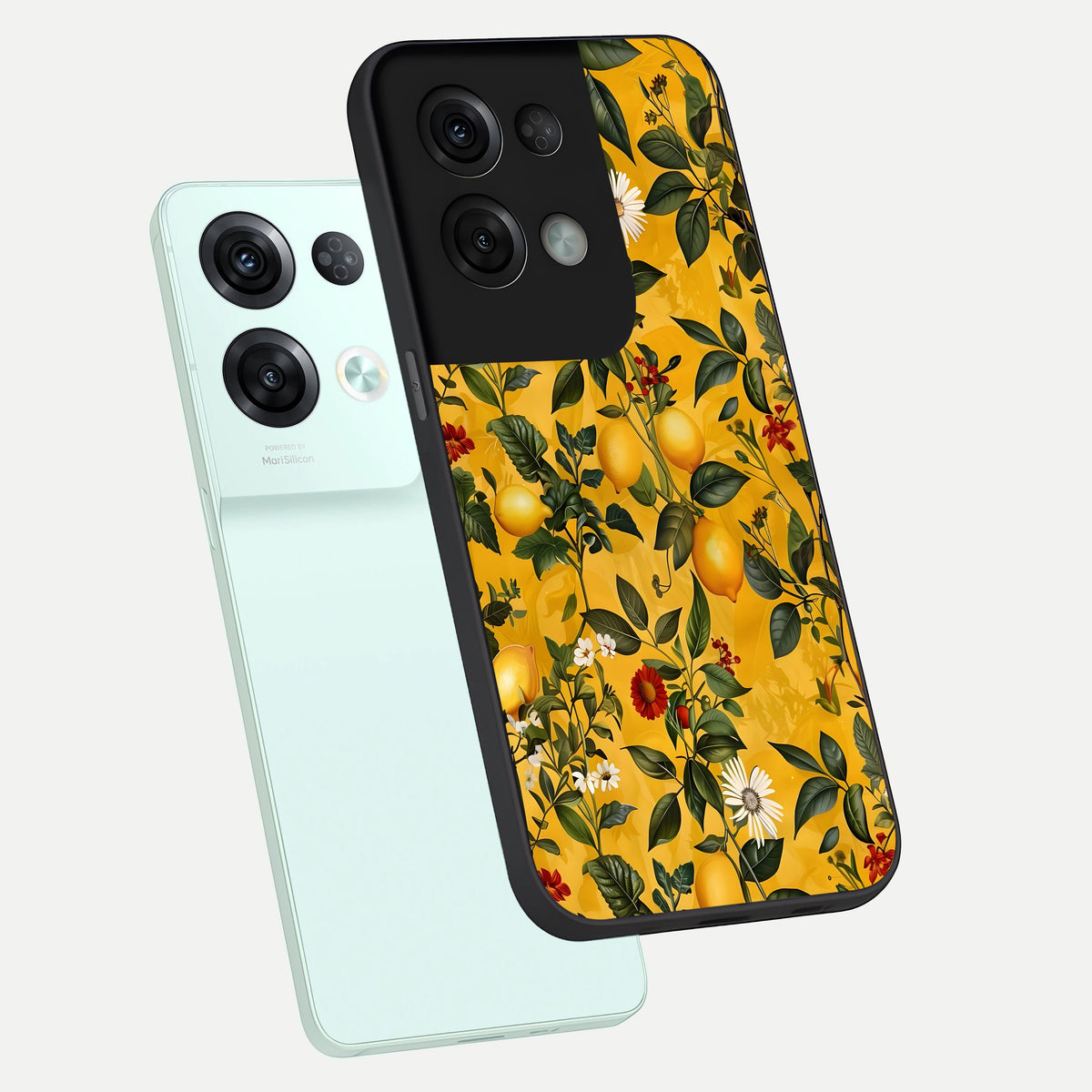  Golden Lemon Field phone case For Oppo Reno 8 Pro showing premium glass back cover with detailed artwork