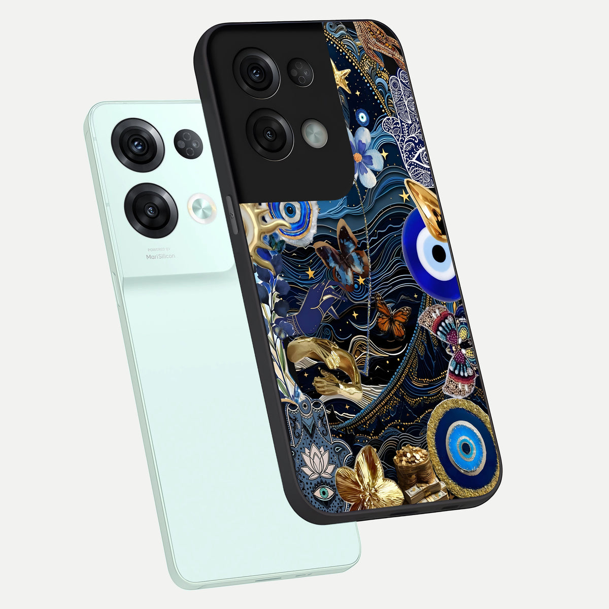  Golden Moon Magic phone case For Oppo Reno 8 Pro showing premium glass back cover with detailed artwork