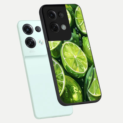  Green Kawasaki phone case For Oppo Reno 8 Pro showing premium glass back cover with detailed artwork