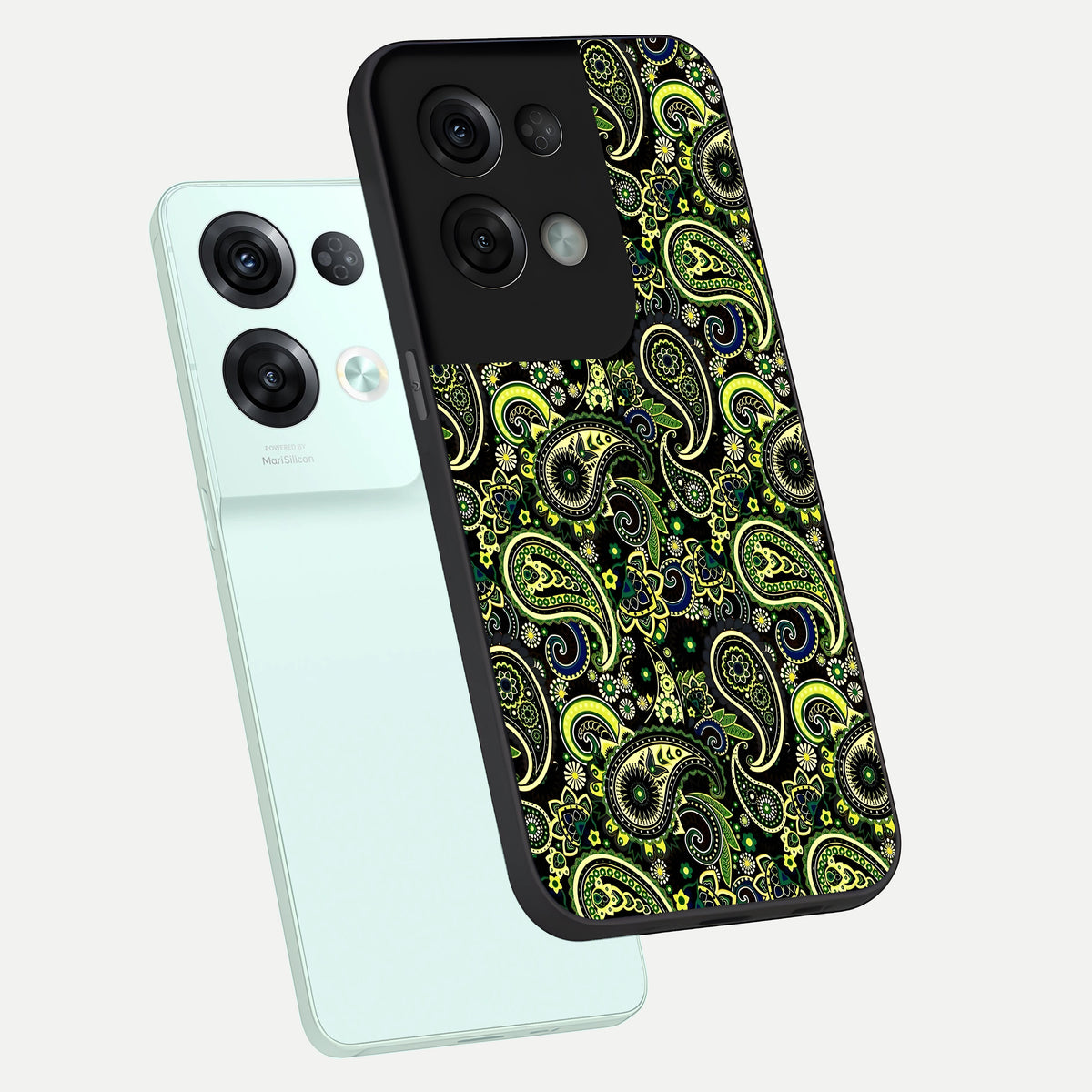  Green Lemon phone case For Oppo Reno 8 Pro showing premium glass back cover with detailed artwork