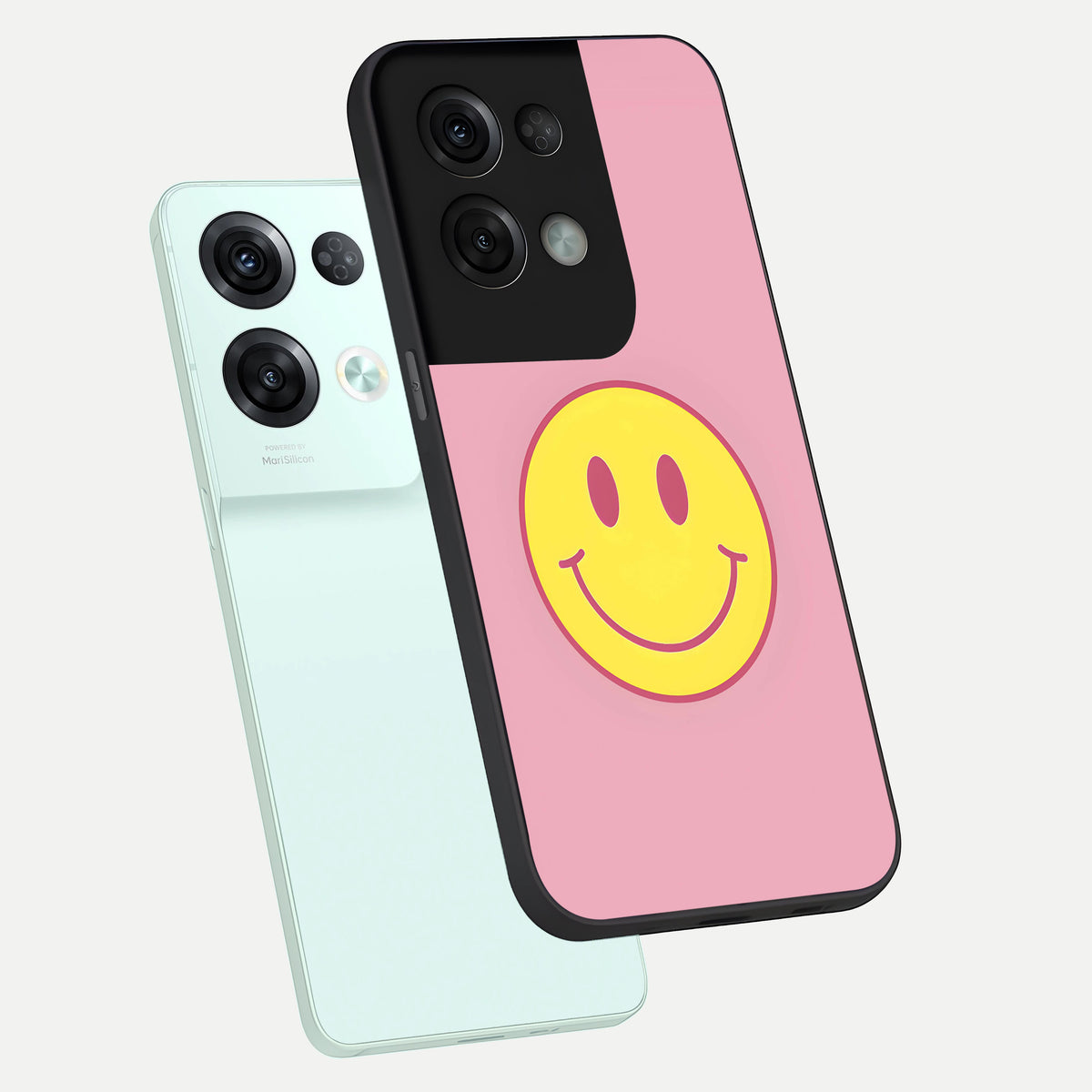  Happy Pink Mood phone case For Oppo Reno 8 Pro showing premium glass back cover with detailed artwork