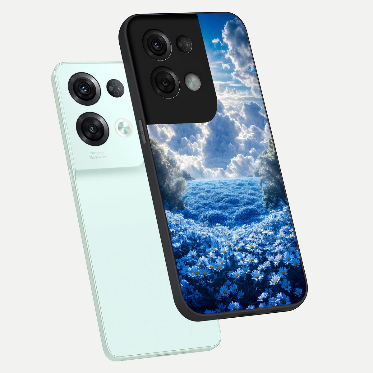  Heavenly Daisy Horizon phone case For Oppo Reno 8 Pro showing premium glass back cover with detailed artwork