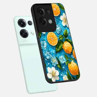  Ice Cube With Orange phone case For Oppo Reno 8 Pro showing premium glass back cover with detailed artwork