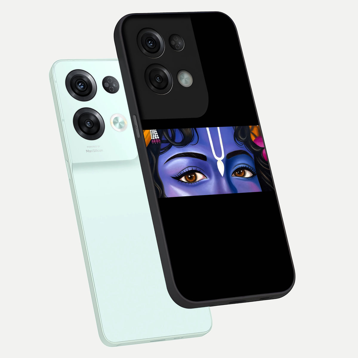  Krishna Eye phone case For Oppo Reno 8 Pro showing premium glass back cover with detailed artwork