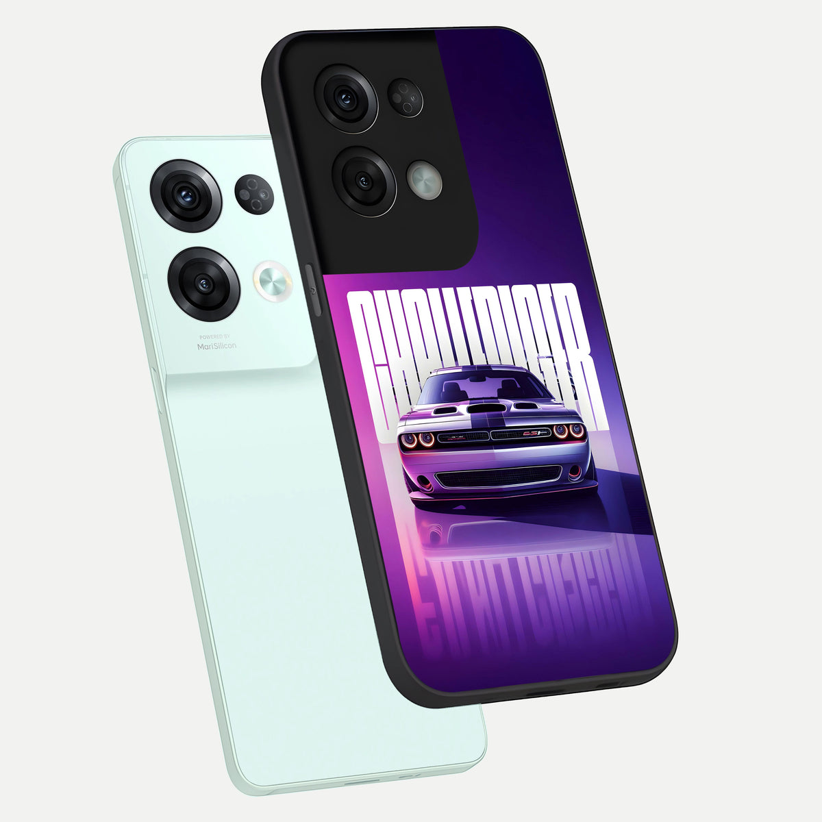  Midnight Muscle Ride phone case For Oppo Reno 8 Pro showing premium glass back cover with detailed artwork