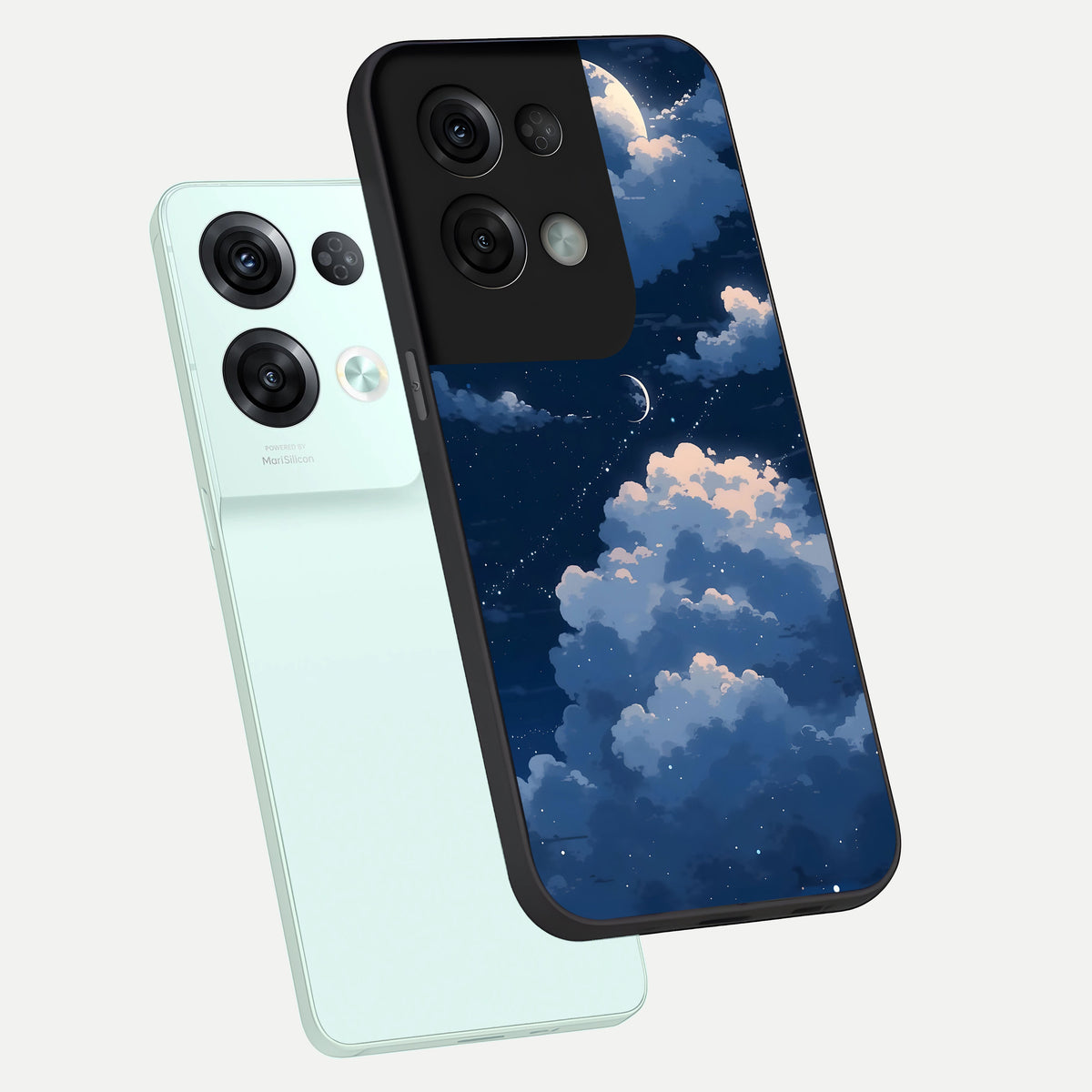  Moon Dream Haze phone case For Oppo Reno 8 Pro showing premium glass back cover with detailed artwork