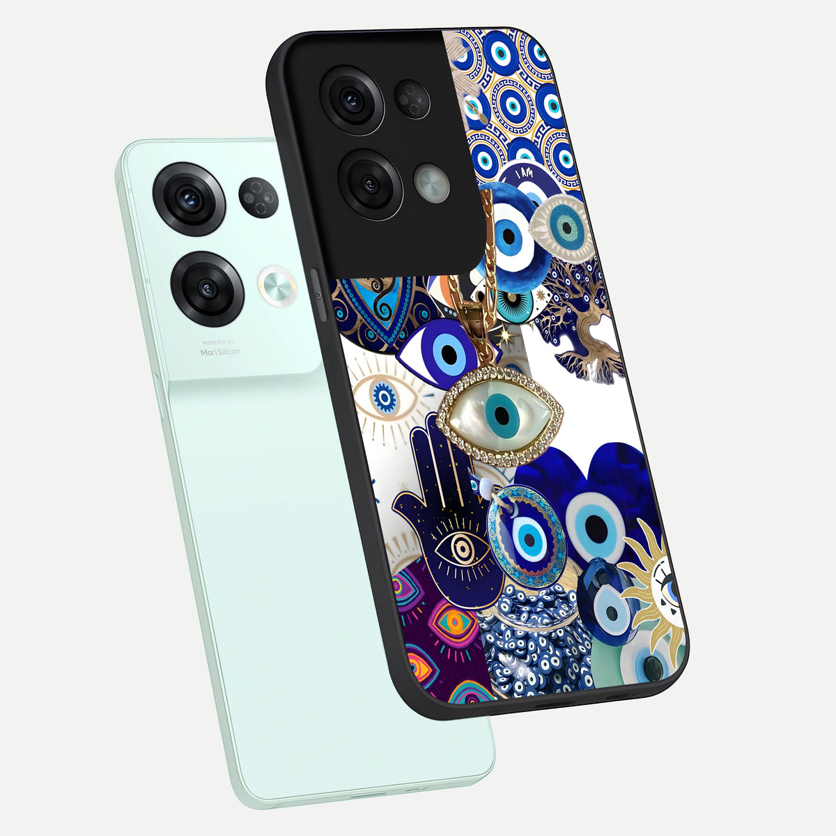  Mystic Charm Eye phone case For Oppo Reno 8 Pro showing premium glass back cover with detailed artwork