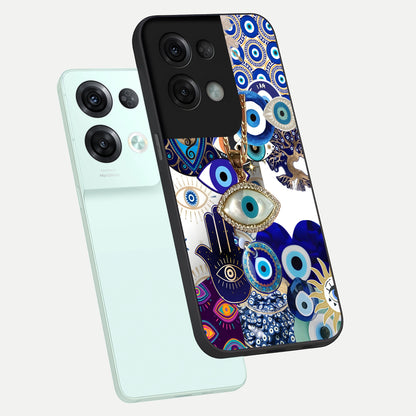  Mystic Charm Eye phone case For Oppo Reno 8 Pro showing premium glass back cover with detailed artwork