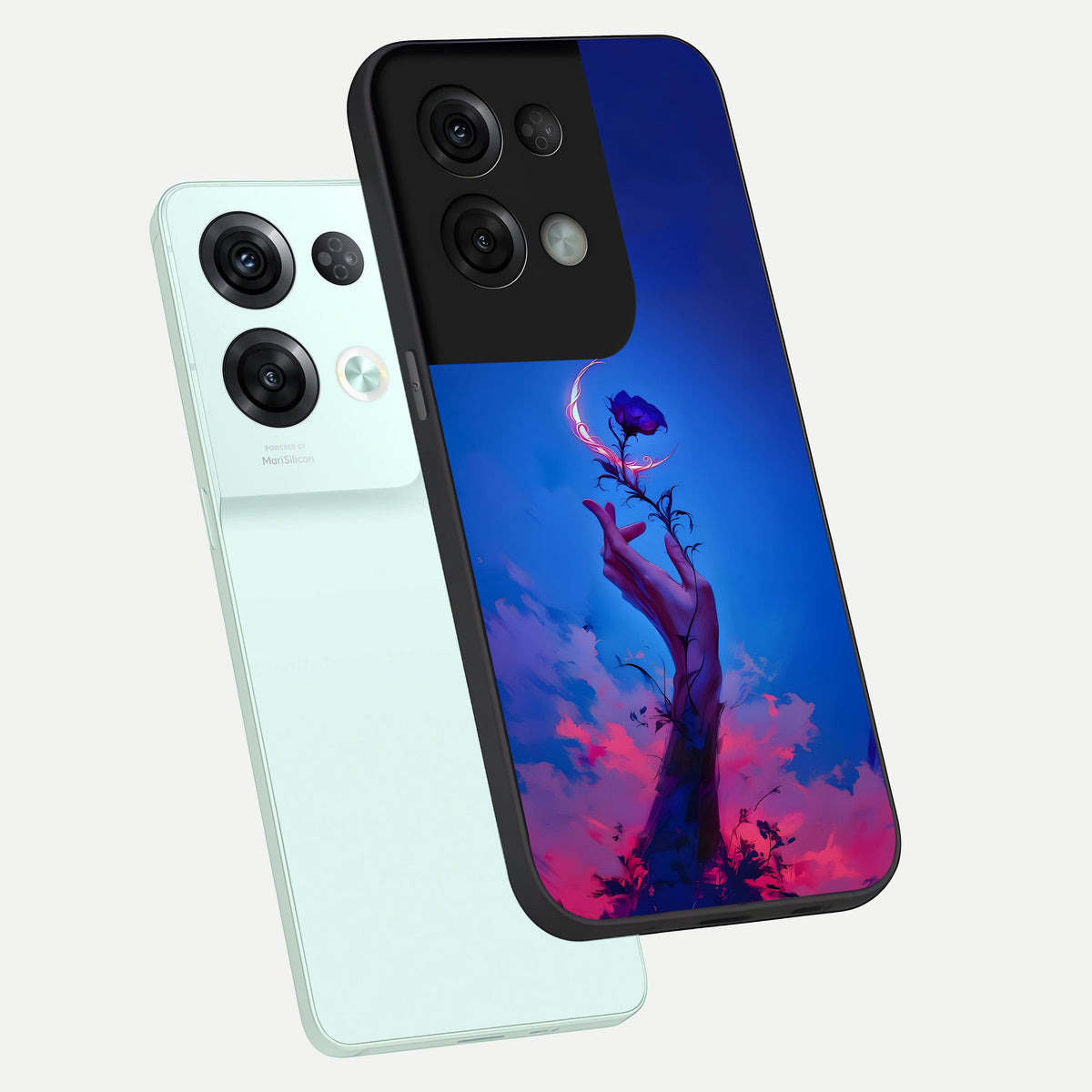  Mystic Hand phone case For Oppo Reno 8 Pro showing premium glass back cover with detailed artwork