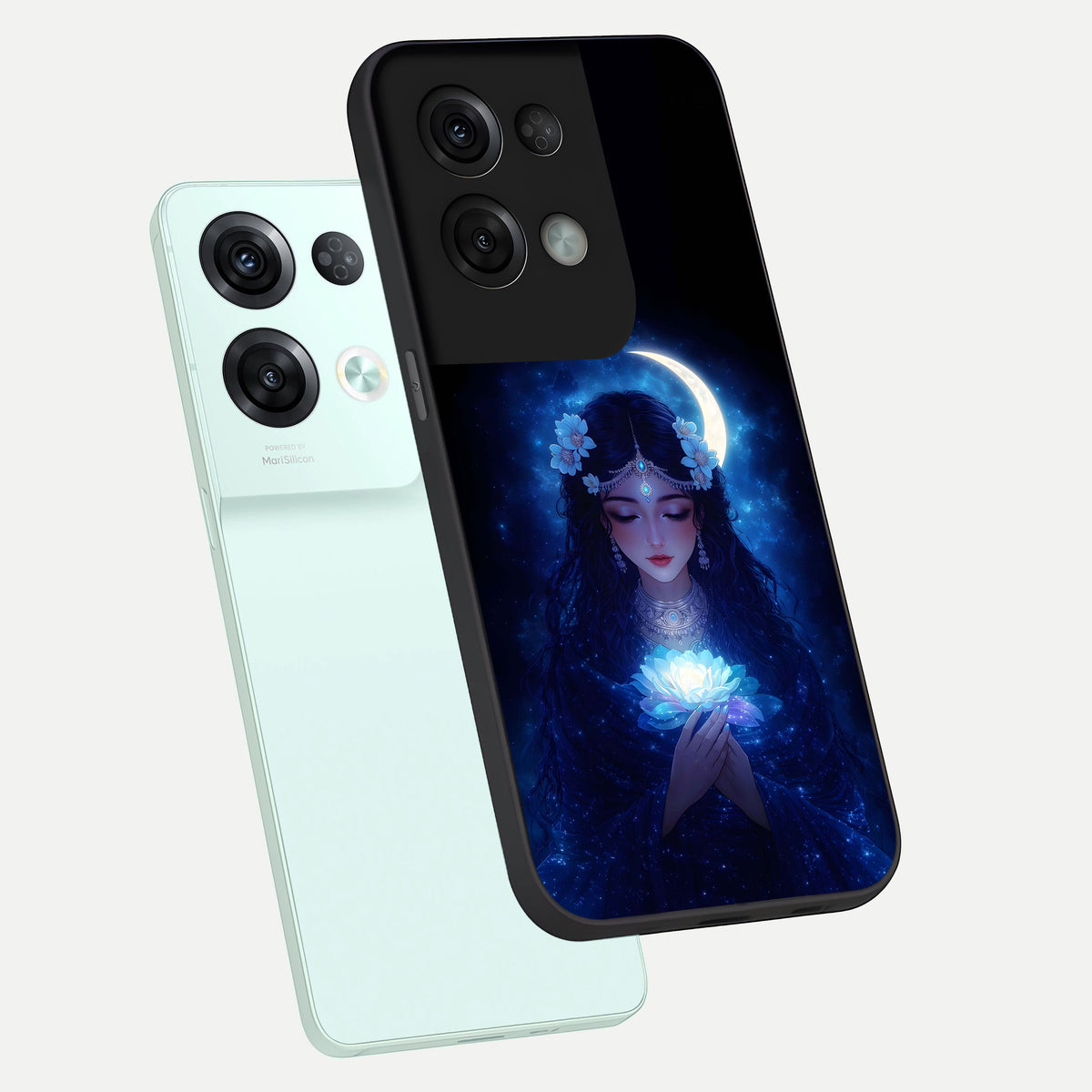  Mystic Moon Queen phone case For Oppo Reno 8 Pro showing premium glass back cover with detailed artwork
