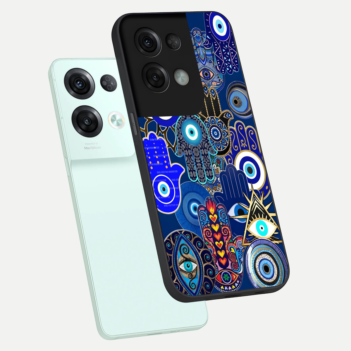  Mystic Palm Guard phone case For Oppo Reno 8 Pro showing premium glass back cover with detailed artwork