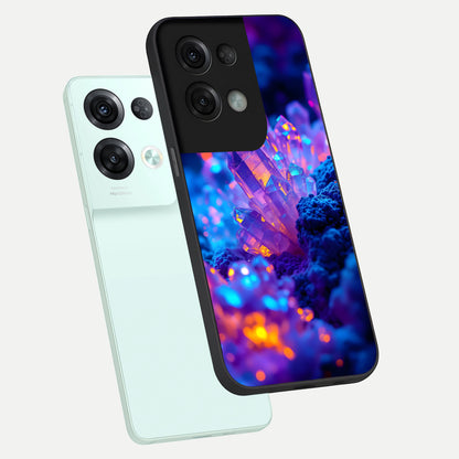  Neon Aura Shards phone case For Oppo Reno 8 Pro showing premium glass back cover with detailed artwork