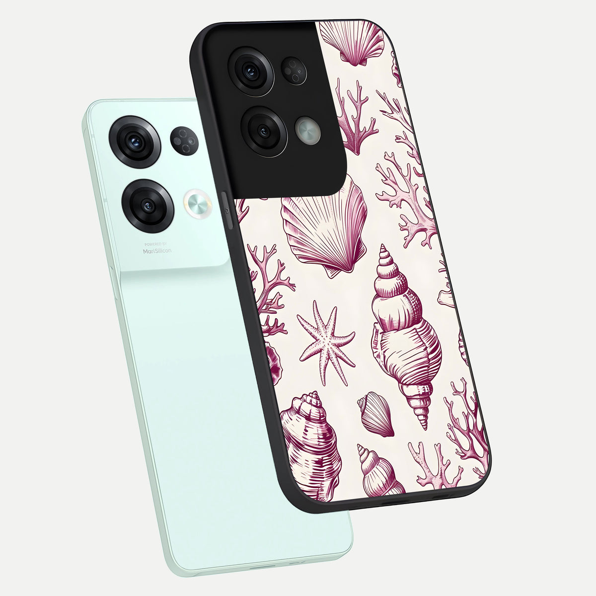  Pink Power Sparks phone case For Oppo Reno 8 Pro showing premium glass back cover with detailed artwork
