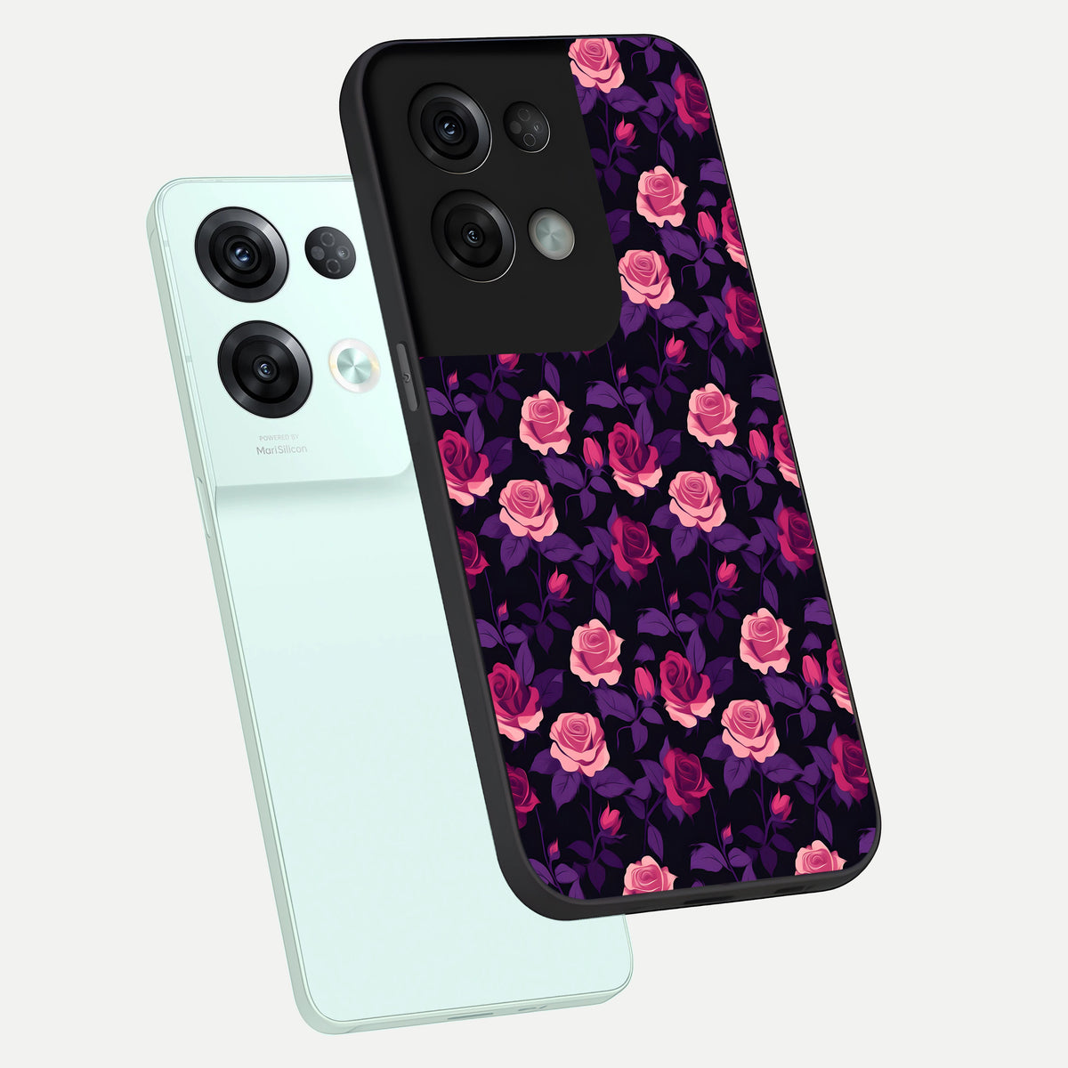  Rose Garden Twilight phone case For Oppo Reno 8 Pro showing premium glass back cover with detailed artwork