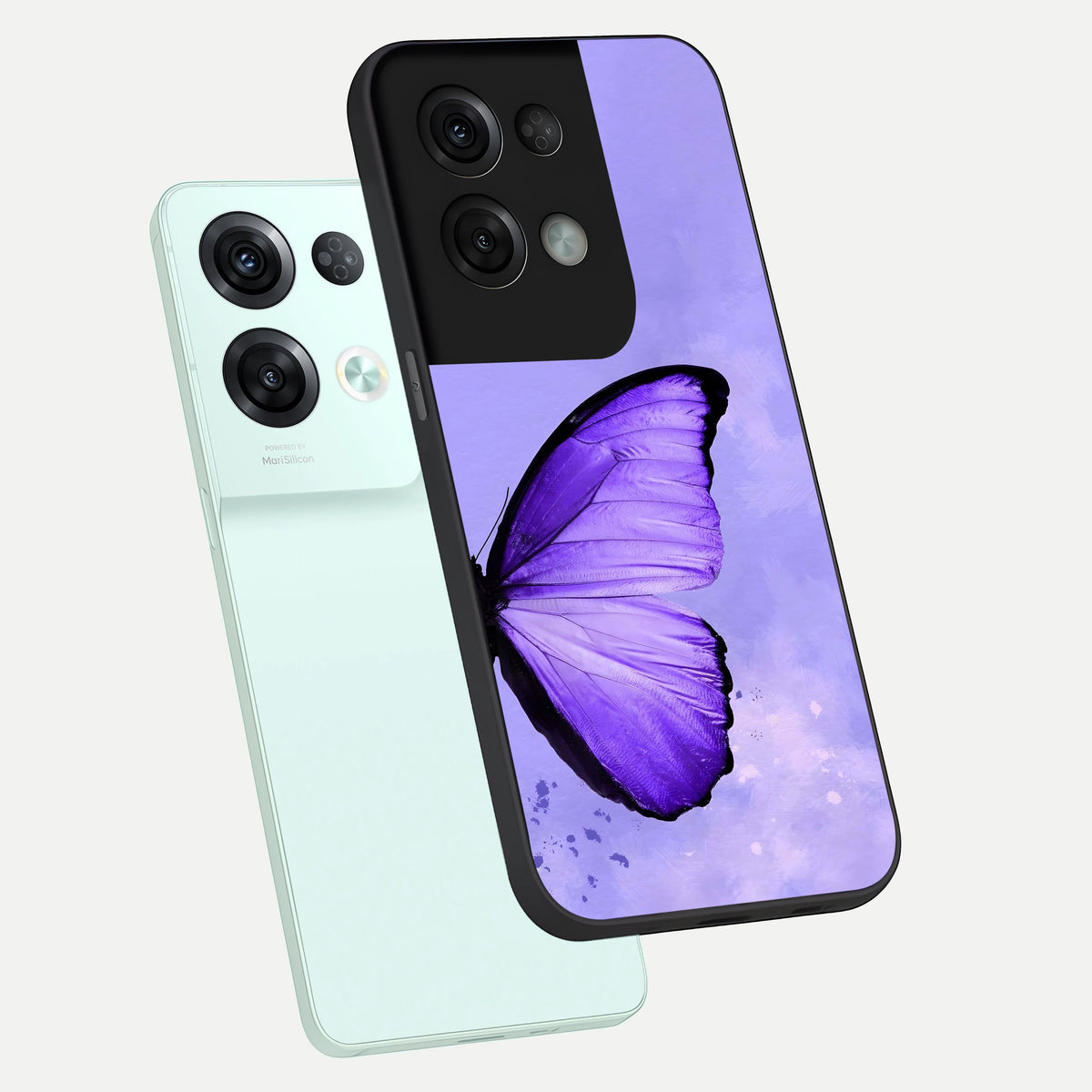  Violet Dream Wing phone case For Oppo Reno 8 Pro showing premium glass back cover with detailed artwork