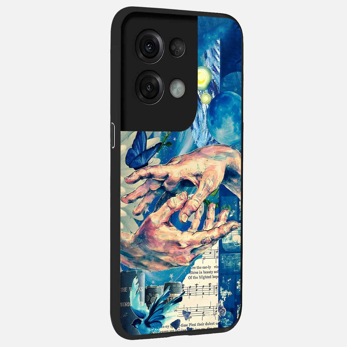  Aesthetic Divider back cover For Oppo Reno 8 Pro slim fit glass case with vibrant aesthetic design