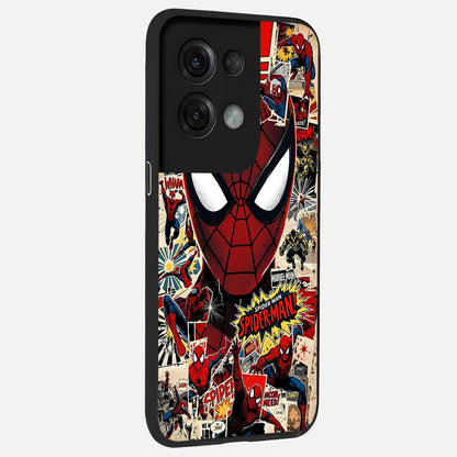  Aesthetic Wonder Spider back cover For Oppo Reno 8 Pro slim fit glass case with vibrant aesthetic design