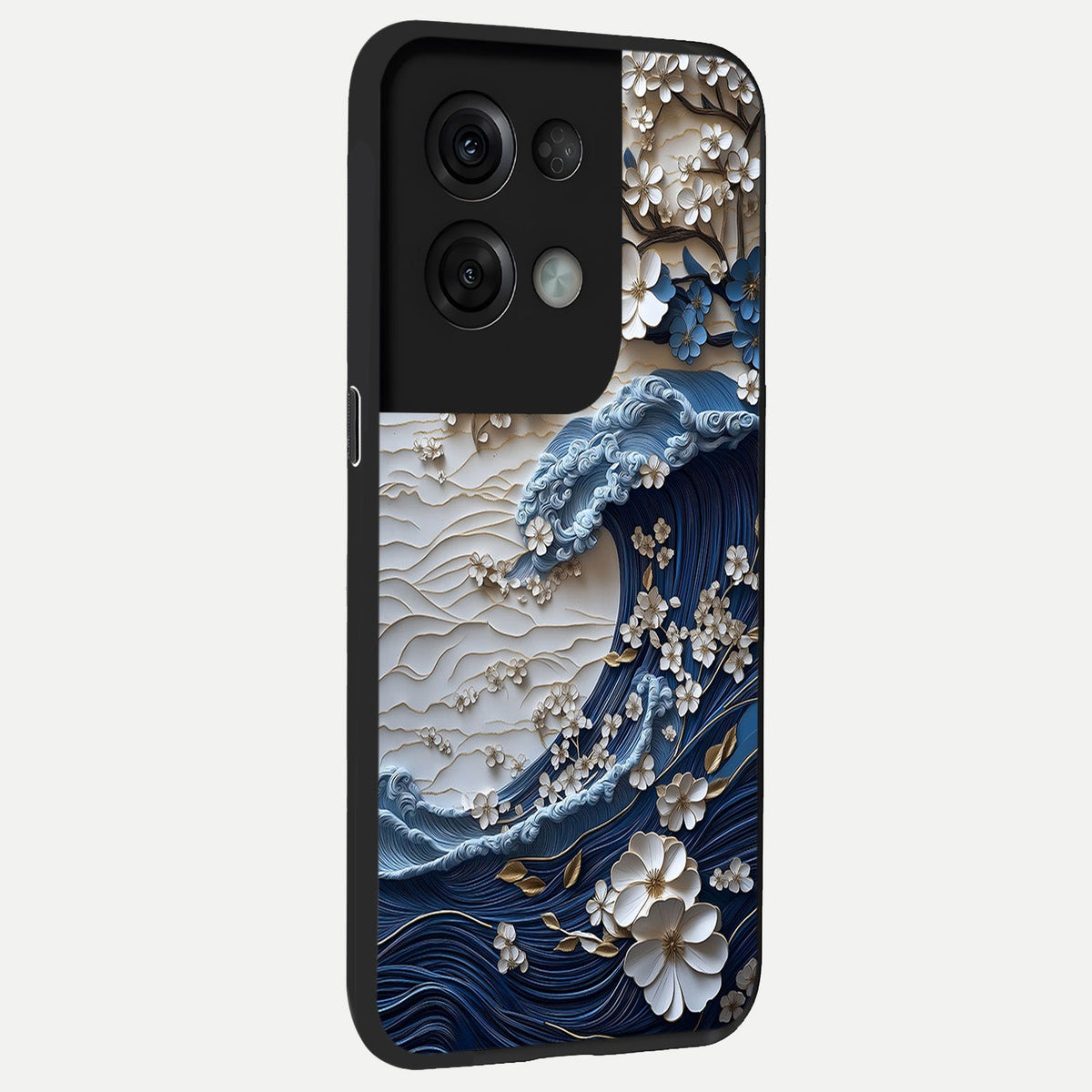  Blossom Wave Art back cover For Oppo Reno 8 Pro slim fit glass case with vibrant aesthetic design