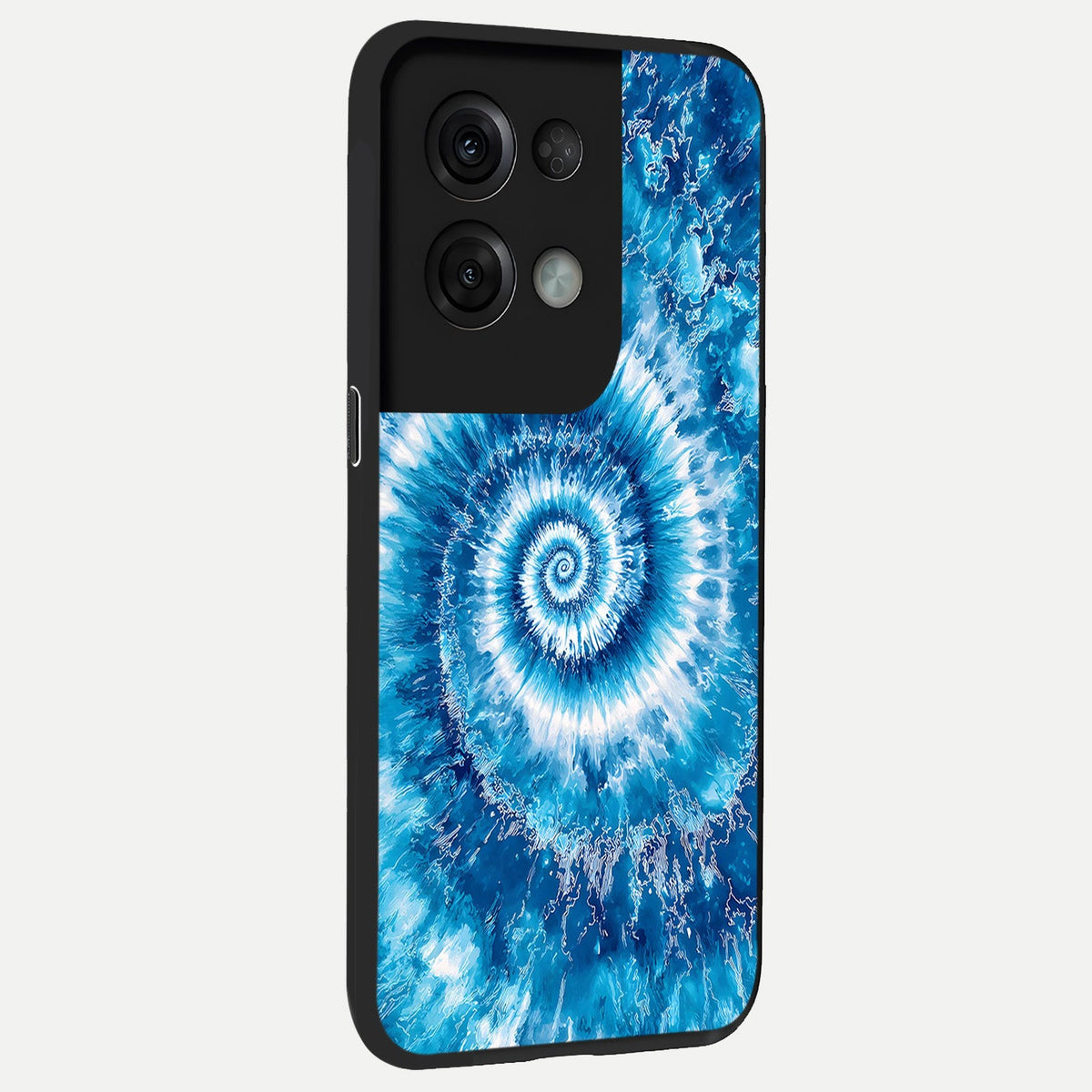  Blue Galaxy Wave back cover For Oppo Reno 8 Pro slim fit glass case with vibrant aesthetic design