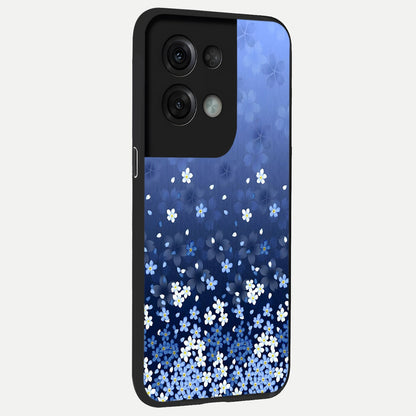  Blue Starry back cover For Oppo Reno 8 Pro slim fit glass case with vibrant aesthetic design