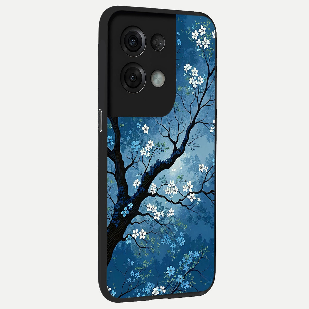  Blue Tree Serenity back cover For Oppo Reno 8 Pro slim fit glass case with vibrant aesthetic design