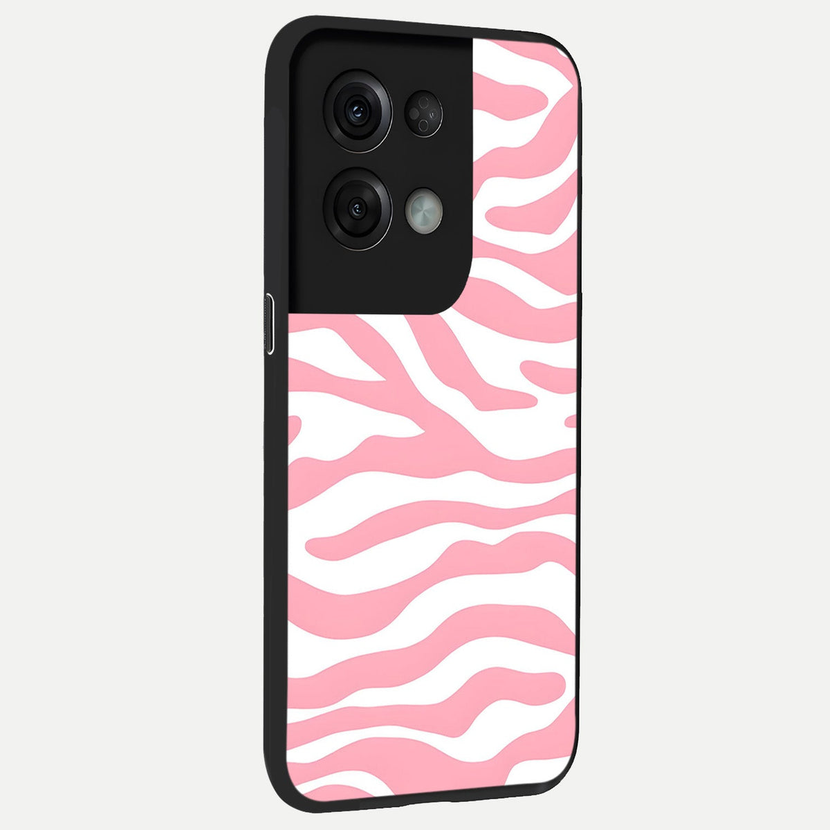  Blush Zebra Flow back cover For Oppo Reno 8 Pro slim fit glass case with vibrant aesthetic design