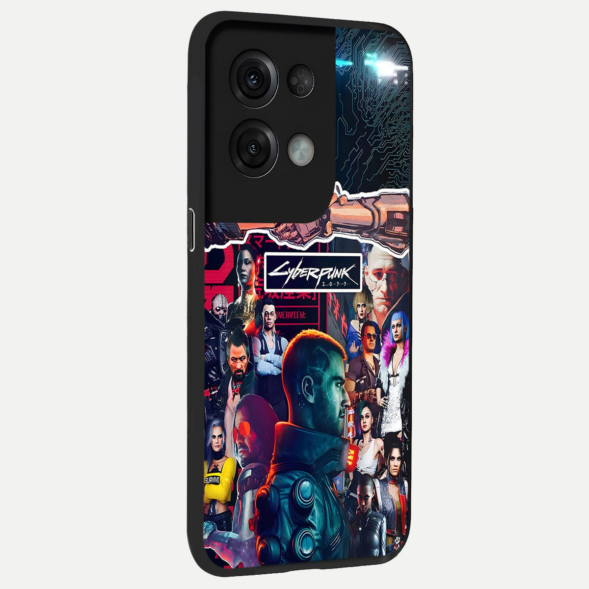  CYBERPUNK Legacy back cover For Oppo Reno 8 Pro slim fit glass case with vibrant aesthetic design