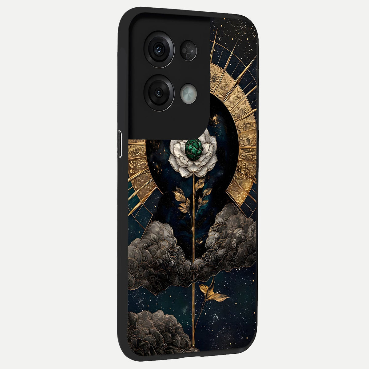  Celestial Lotus Morang back cover For Oppo Reno 8 Pro slim fit glass case with vibrant aesthetic design